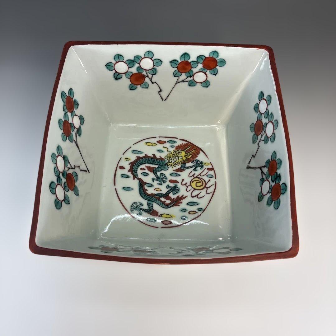 【茶道具】平安清山造　枡形赤絵萬暦水指（共箱）★送料込★