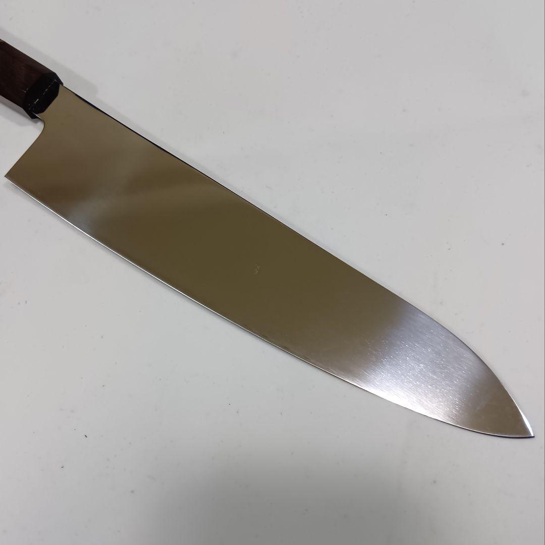 本焼 Ｖ金10号鋼 全鋼 和牛刀 24cm 牛刀 包丁 鏡面 八角黒檀柄