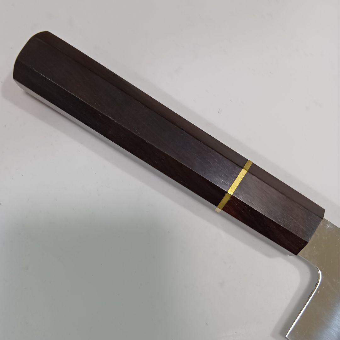 本焼 Ｖ金10号鋼 全鋼 和牛刀 24cm 牛刀 包丁 鏡面 八角黒檀柄