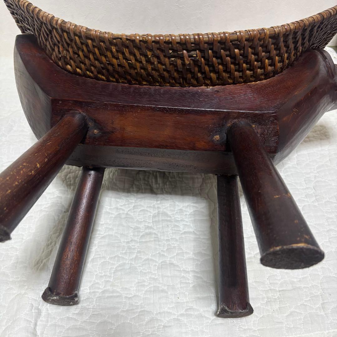 【極希少】ラタン製 チェア 彫刻 木彫り 犬 ドッグ