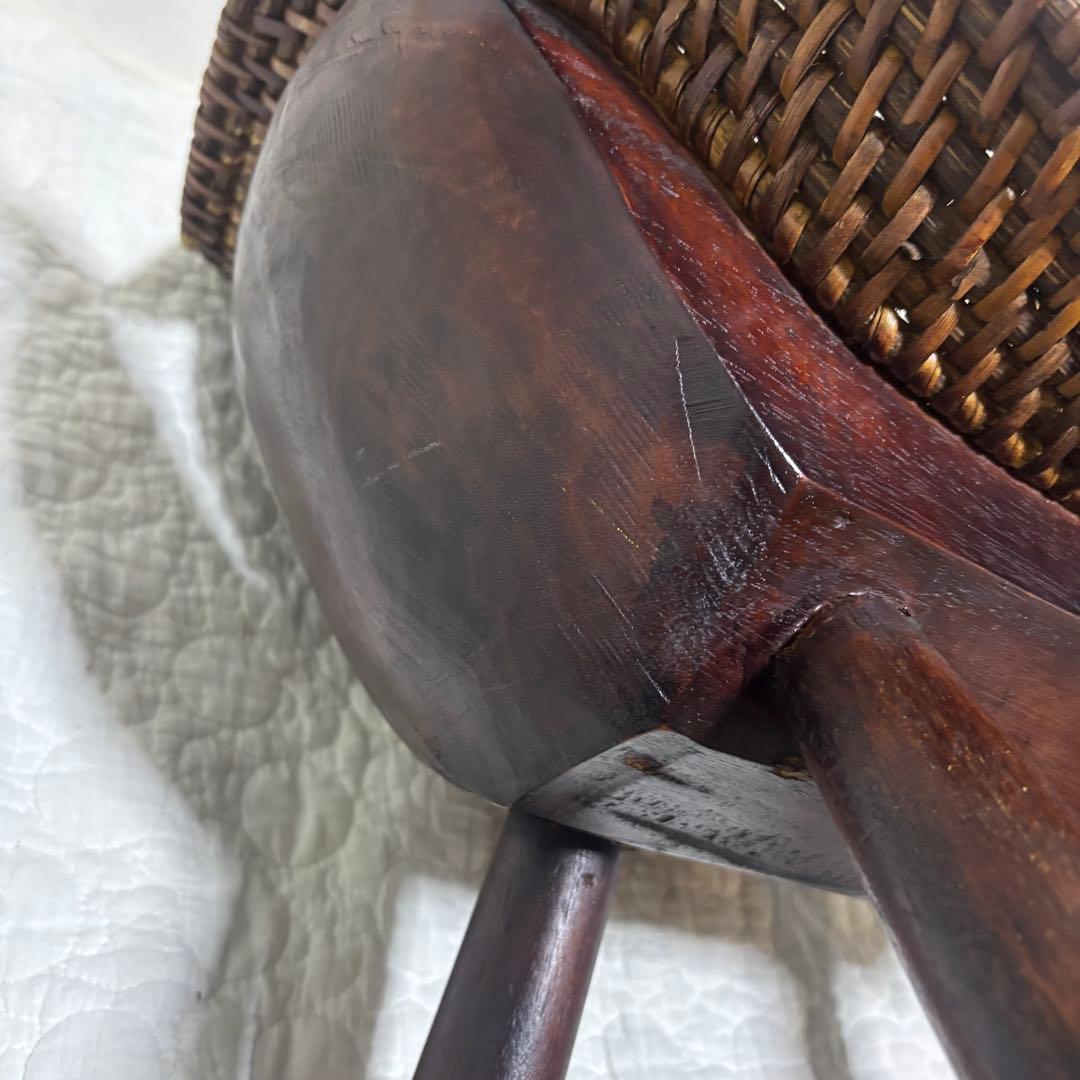 【極希少】ラタン製 チェア 彫刻 木彫り 犬 ドッグ