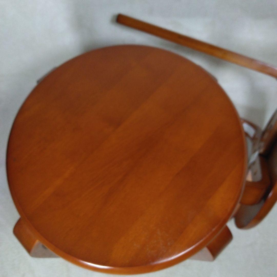 八幡産業 天然木製スツール 直径400mm 高さ440mm 2脚 セット