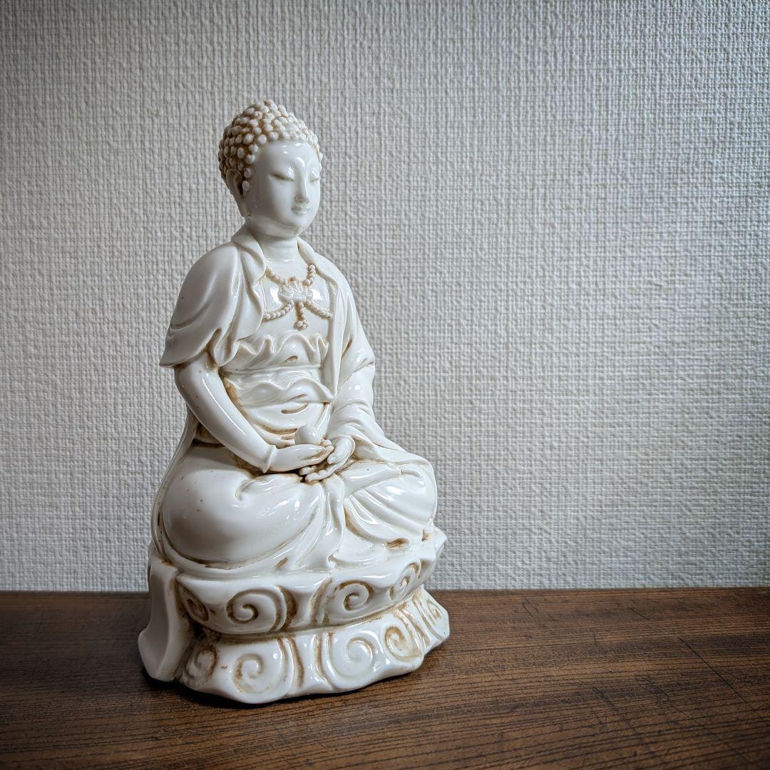 精工復刻 70-80s 中国白磁 釈迦如来坐像 18cm　徳化窯様式　美術工芸品