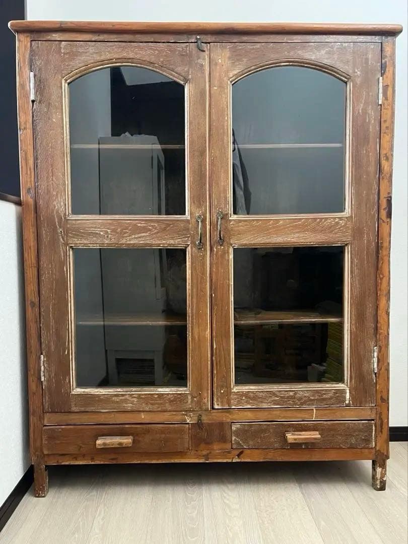 オールドメゾン　ヴィンテージ アンティーク　キャビネット　シェルフ　飾り棚