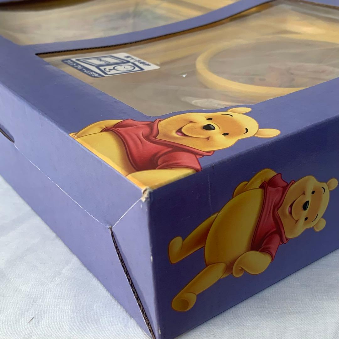 レア！未使用・箱付】Disney プーさん フォトフレーム付 振り子時計　置時計