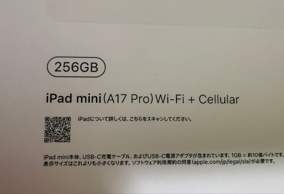 iPad mini 第7世代 スペースグレイ 256GB セルラーモデル