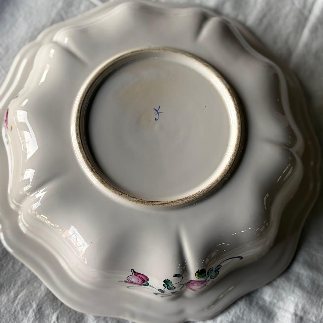 フランス　ストラブール　アンティーク　Luneville 26cm 大皿　深皿