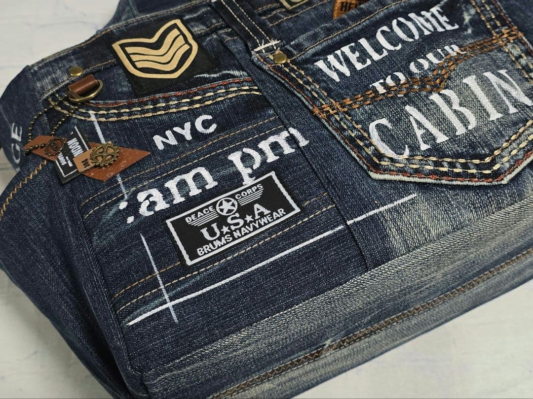 デニムリメイクトートバッグ お洒落カジュアル 男前