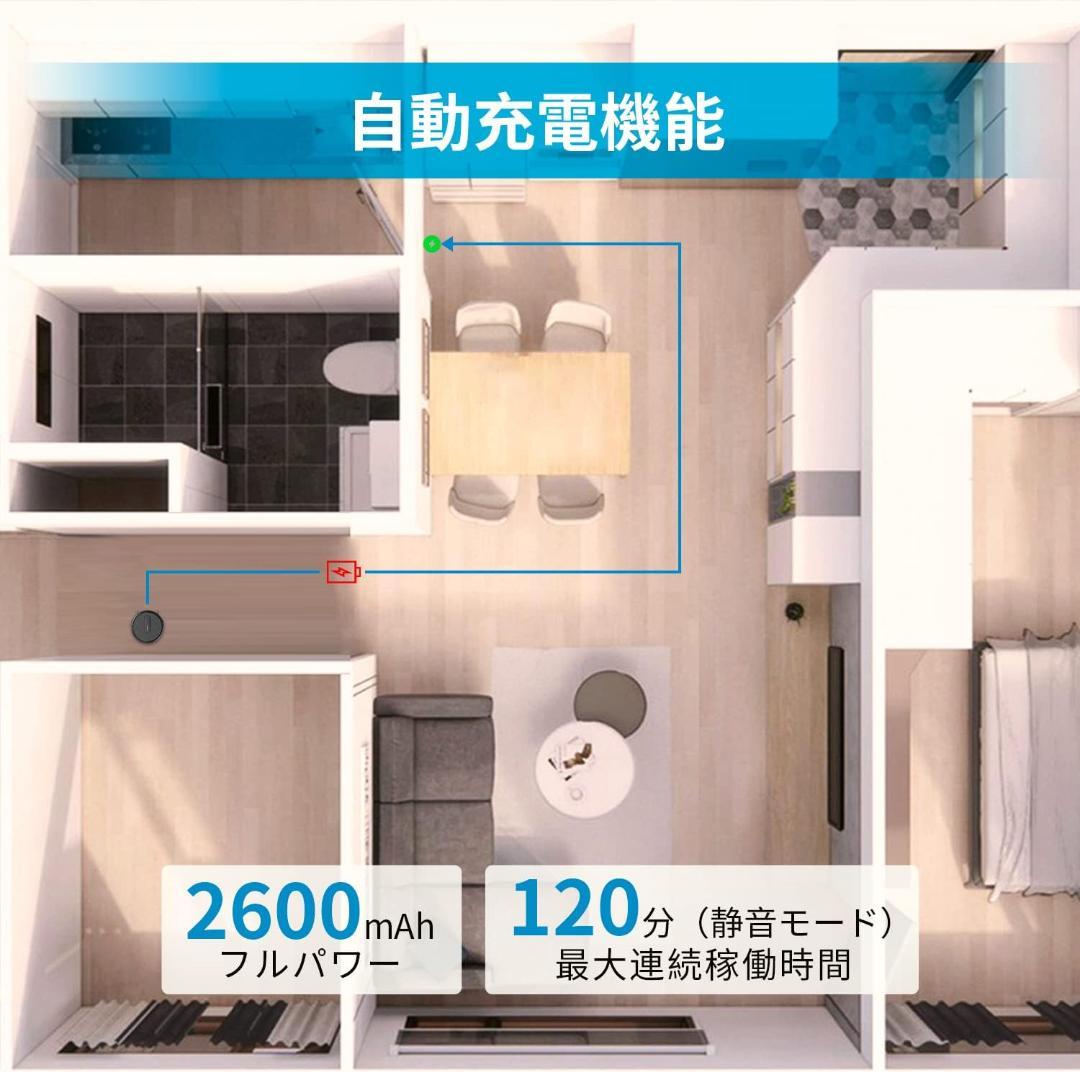 ロボット掃除機 2800Pa 強力吸引 ロボットクリーナー 120分間 WiFi