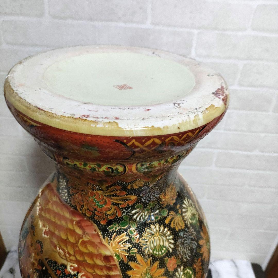 中国美術 大型飾り壺 大花瓶 金彩 美人画 屋形船 豪華爛漫 60cmサイズ