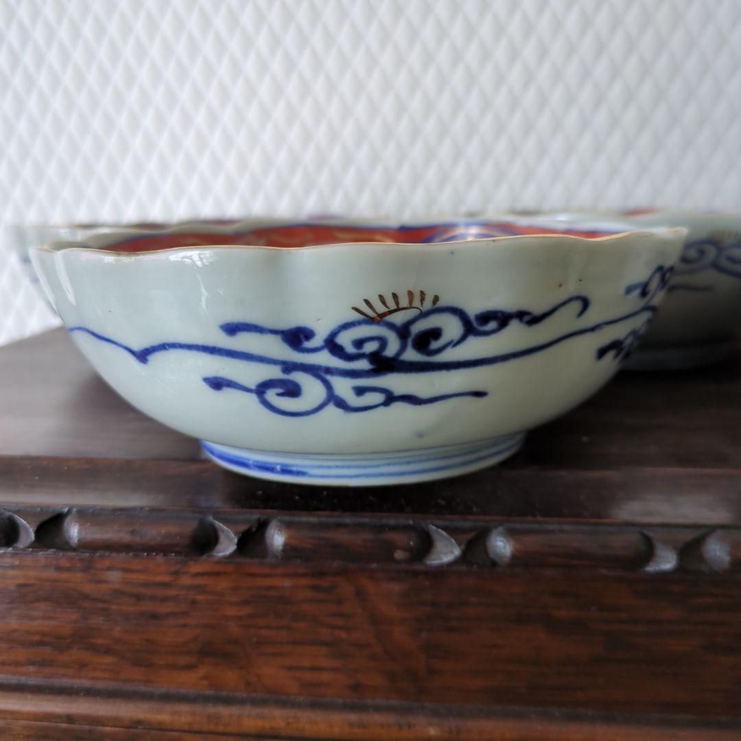 骨董　なます皿　色絵　沈金　牡丹　ぼたん　松竹梅　5枚〜