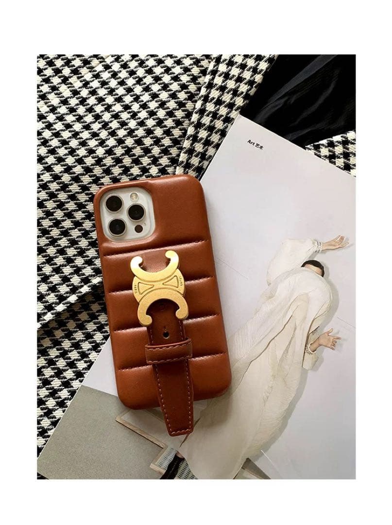 CELINE キルティングiPhoneケース ブラウン iPhone11