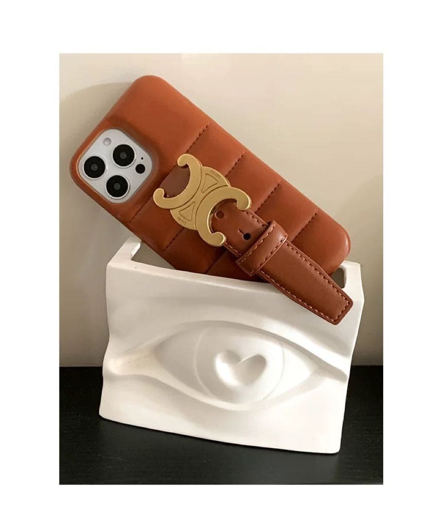 CELINE キルティングiPhoneケース ブラウン iPhone11