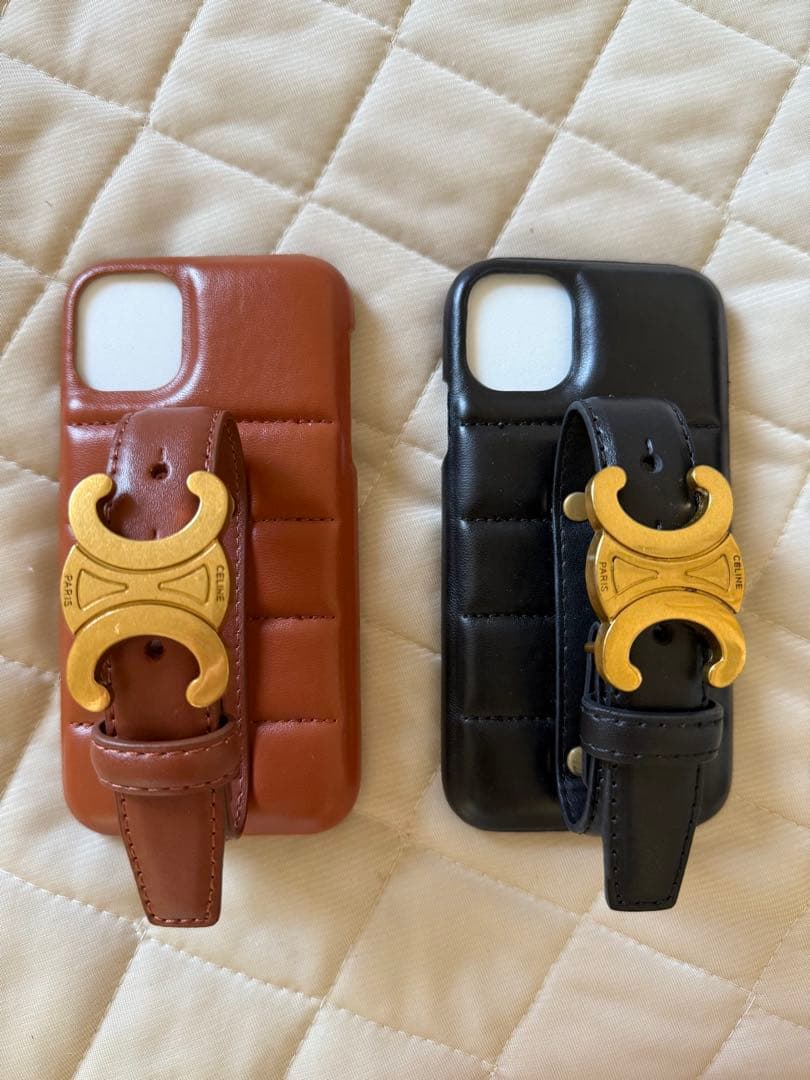 CELINE キルティングiPhoneケース ブラウン iPhone11