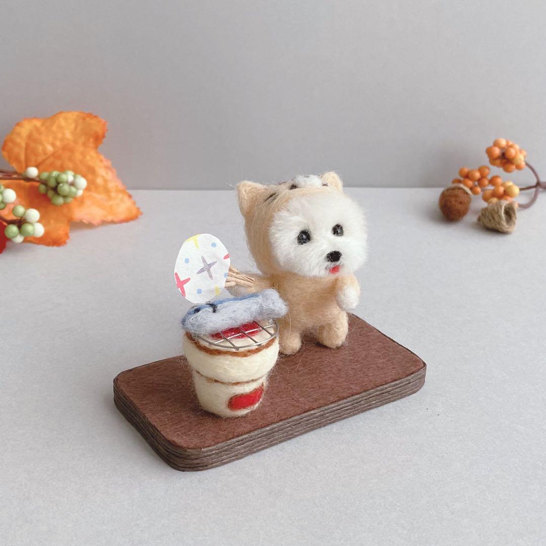 専用ページ　七輪で秋刀魚　ハロウィン　魔女ウエスティ　羊毛フェルト