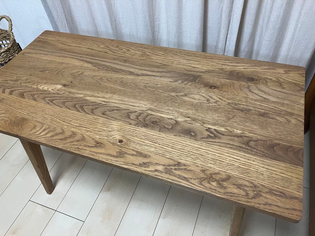 【8/9まで掲載】unico ナチュラルウッド 木製テーブル 下部棚付き