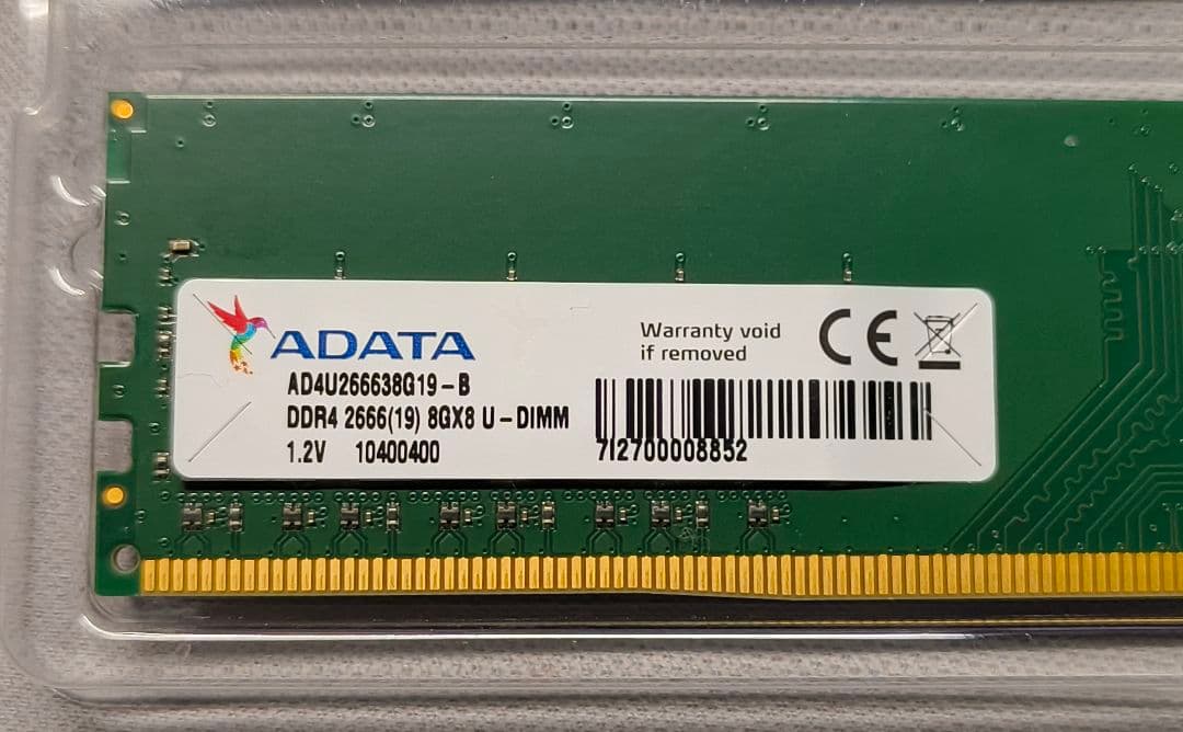 ADATA DDR4 2666MHz 8GB×2 合計16GB