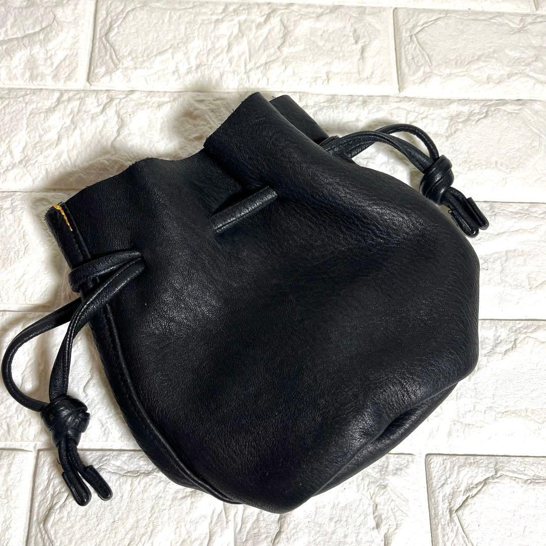 くもほぼ新品 MYTHINKS マイシンクス 巾着 バック 高級エルクレザ