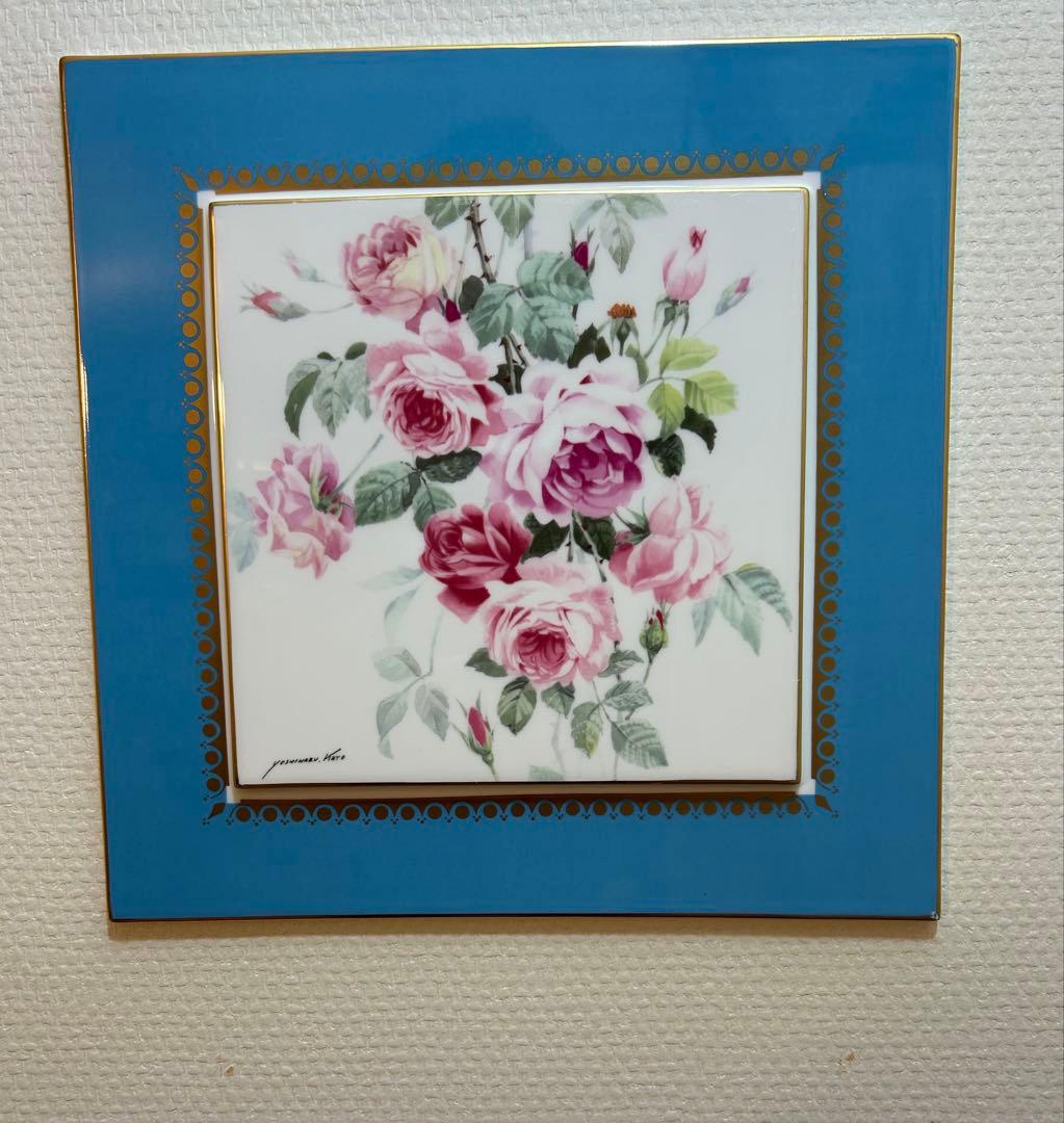 Sango MAGNA 三郷陶器　加藤吉春作 陶画　 陶板　タイル　花　薔薇