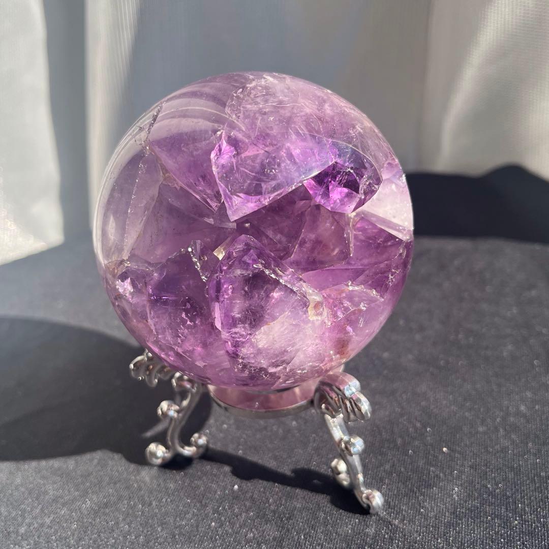 ブラジル産❣️美品❣️天然石透明感アメジストの笑い口NO.011806