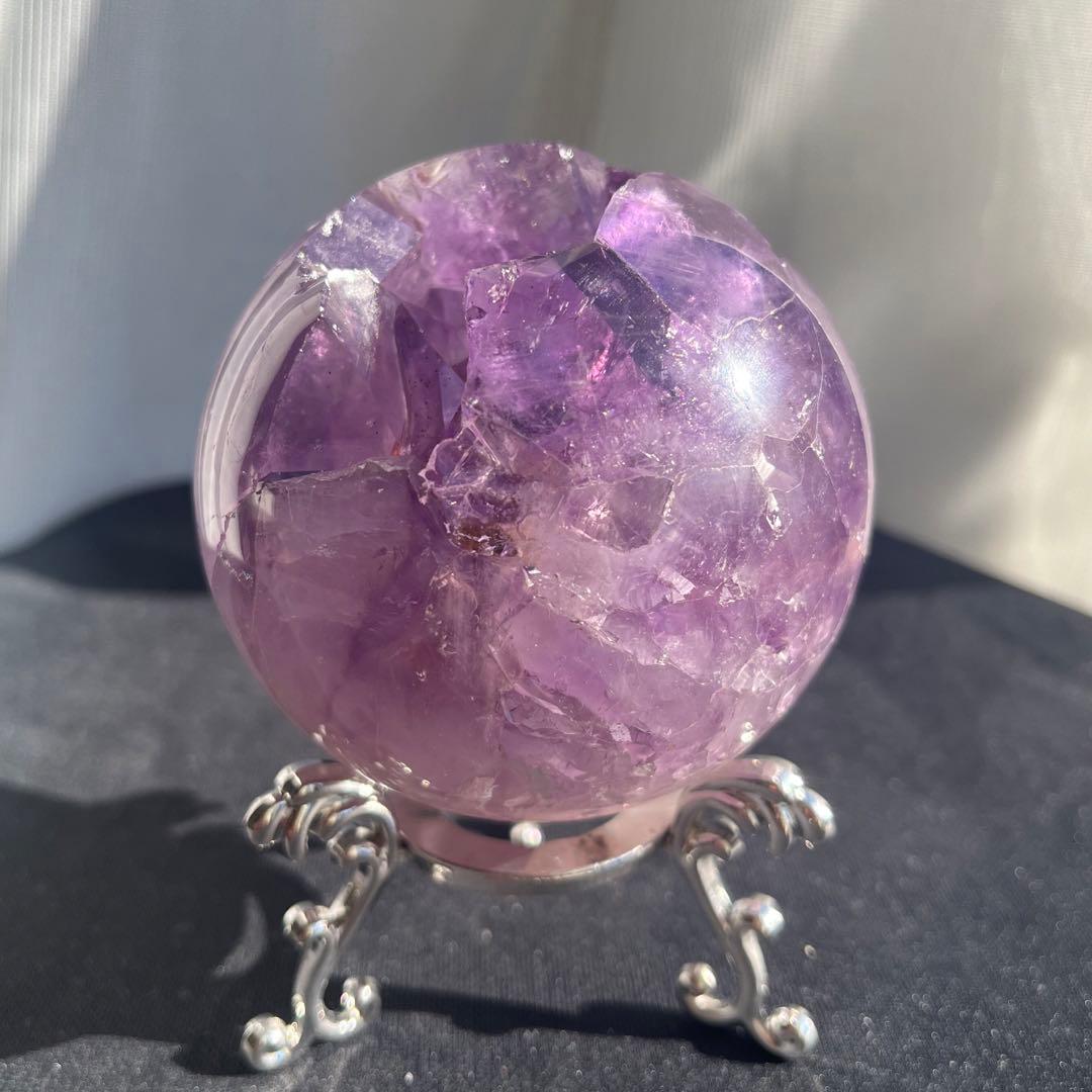 ブラジル産❣️美品❣️天然石透明感アメジストの笑い口NO.011806