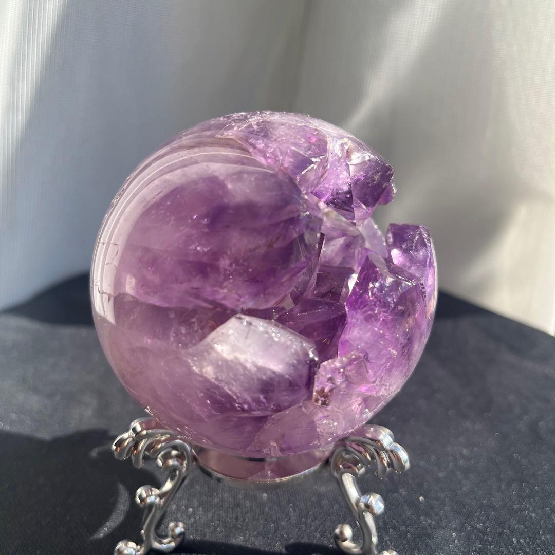 ブラジル産❣️美品❣️天然石透明感アメジストの笑い口NO.011806
