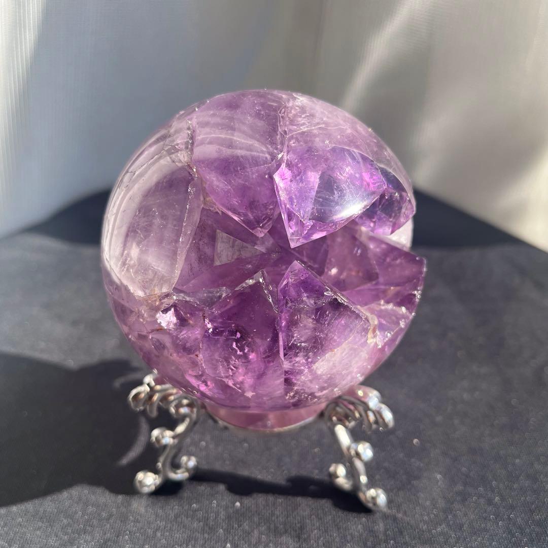 ブラジル産❣️美品❣️天然石透明感アメジストの笑い口NO.011806
