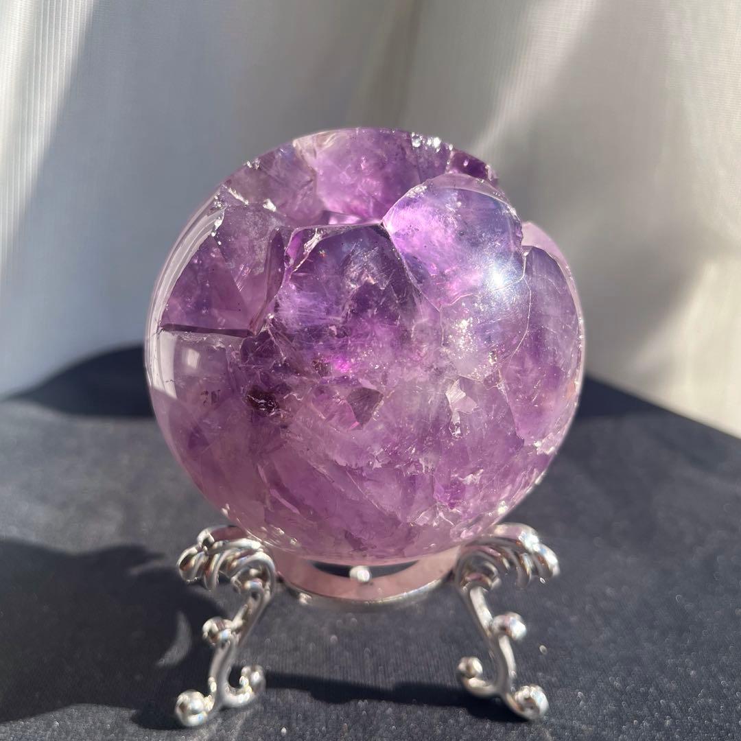 ブラジル産❣️美品❣️天然石透明感アメジストの笑い口NO.011806