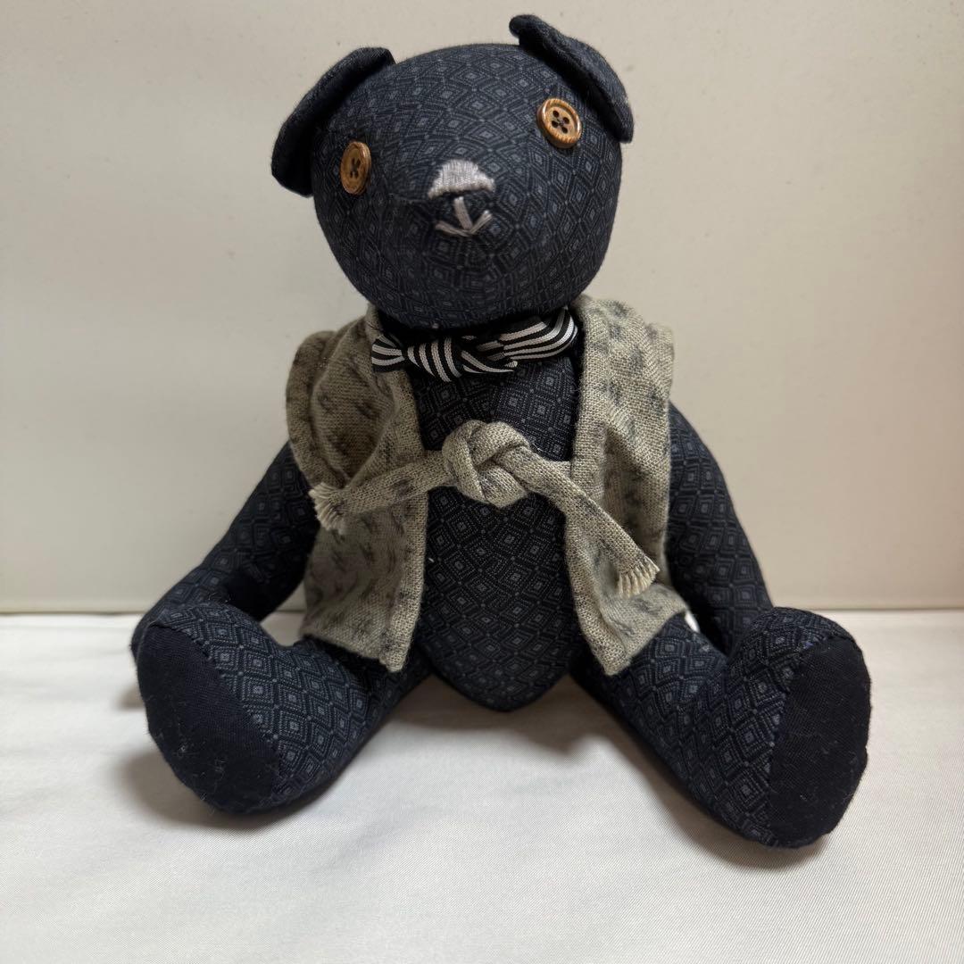 手作り 木綿のカスリ ティディベア 2体 ハンドメイド