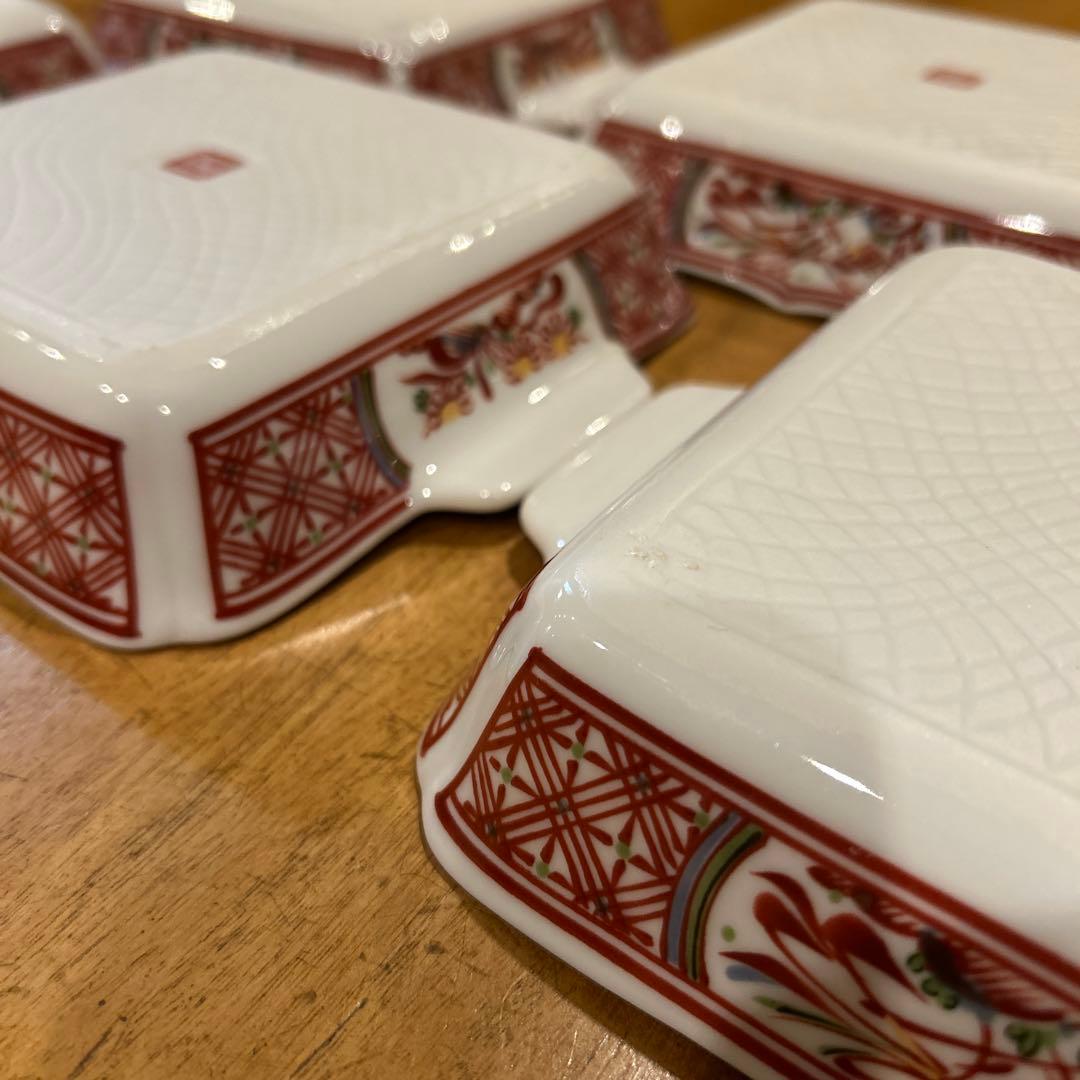 有田焼　幸山窯　赤絵万暦 銘々皿 五枚