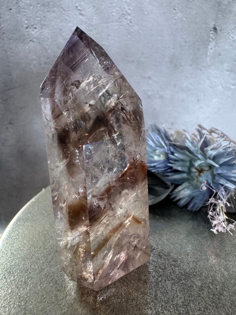 ブランデーカラーファントム　アメジストファントム　アメトリン　UV蛍光アメジスト