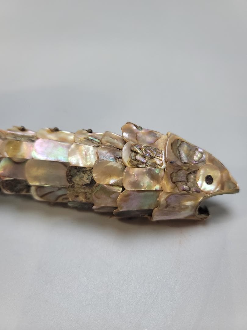 螺鈿 貝細工 自在 魚 時代物 骨董品