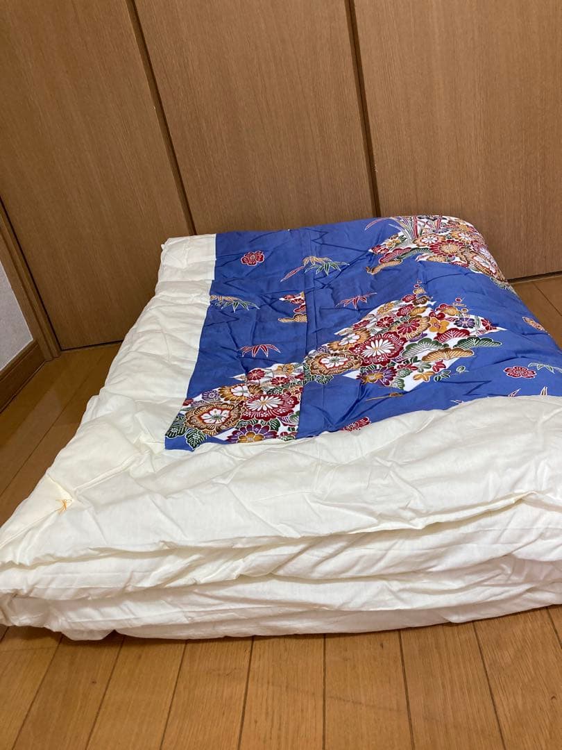 【新品未使用】綿布団　カバー付き 掛け布団　綿ふとん 綿掛布団