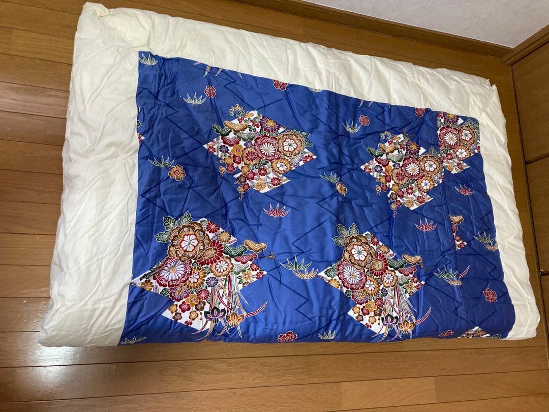 【新品未使用】綿布団　カバー付き 掛け布団　綿ふとん 綿掛布団