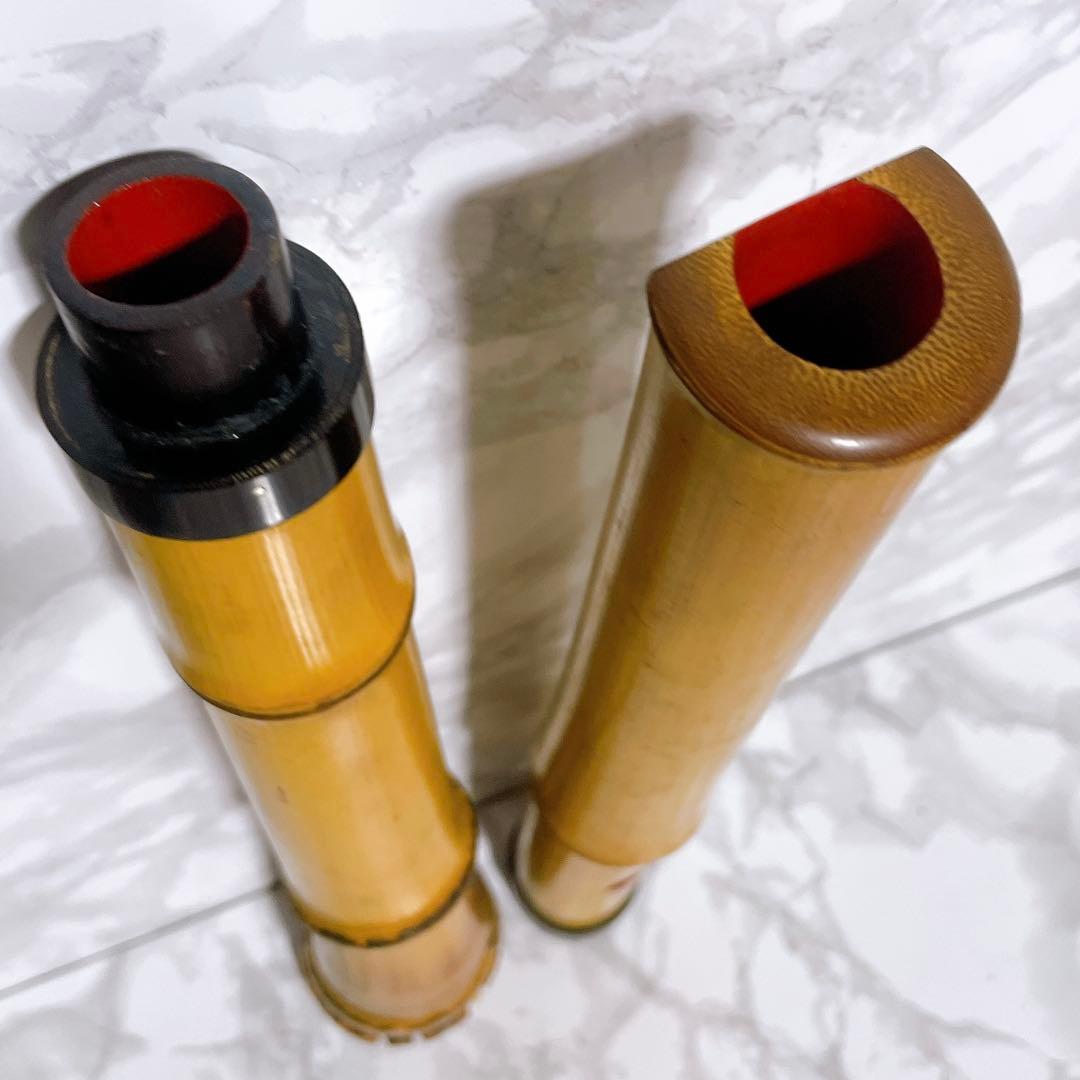 尺八　一尺八寸　在銘　富山　5孔・2分割　和楽器　木管楽器　縦笛　雅楽器