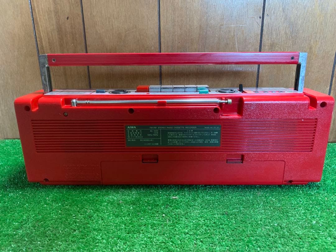AIWA ラジカセ CS-J21 動作品 赤