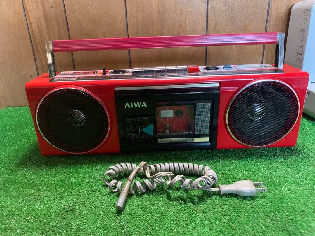 AIWA ラジカセ CS-J21 動作品 赤