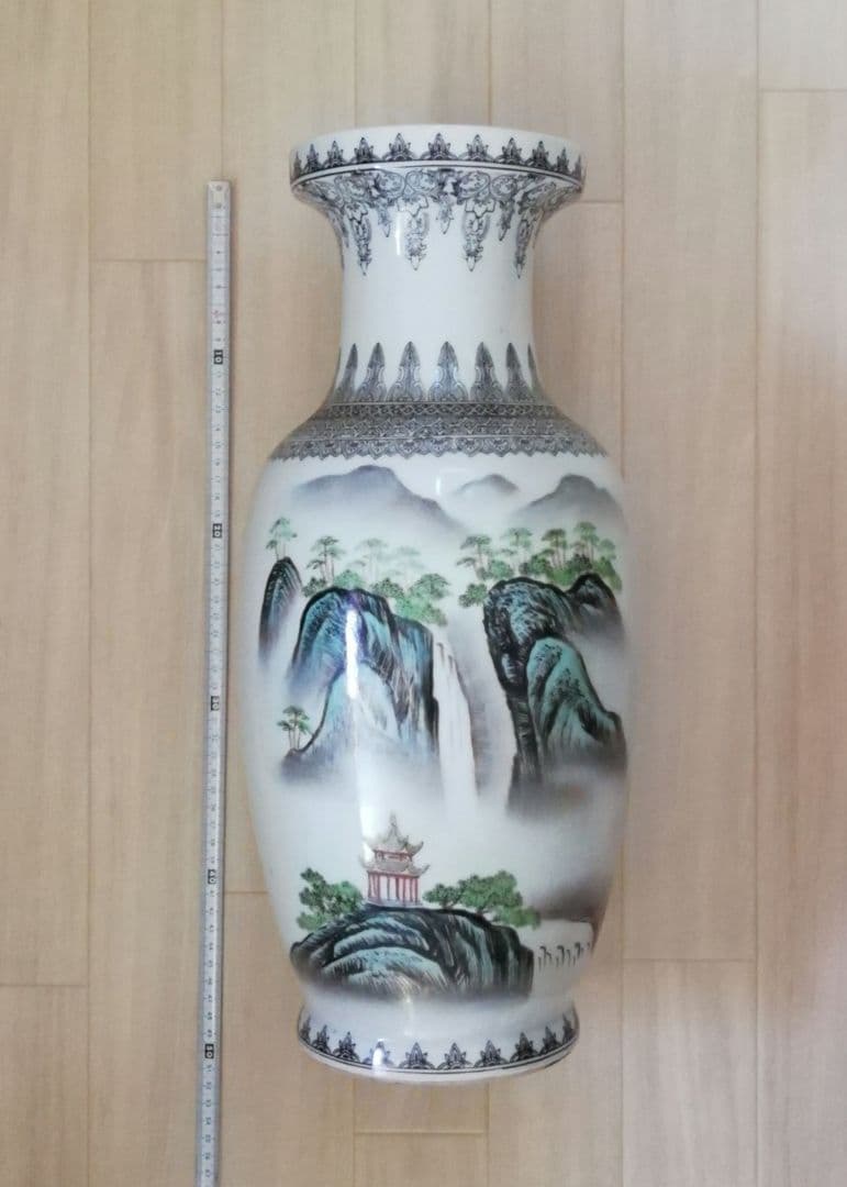 壺　大型花器　中国景徳鎮　李白