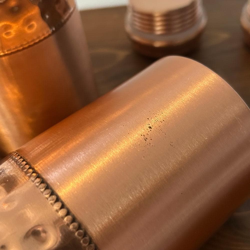 [2][新品] 銅製 純道 手打ち水筒 ウォーターボトル 600ml インド製