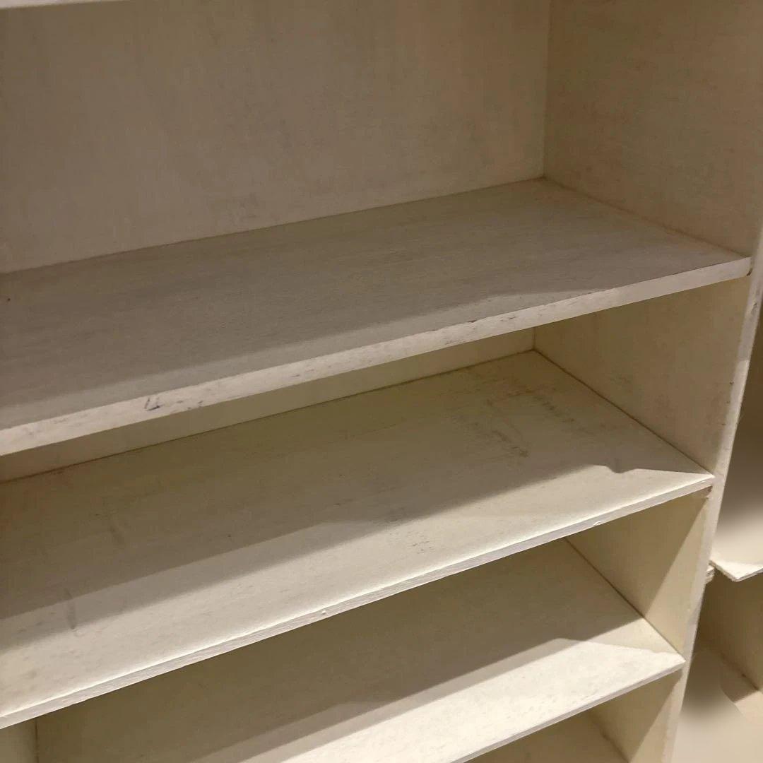 木製棚　古家具　古物　リメイク済み　店舗什器　クリーム色