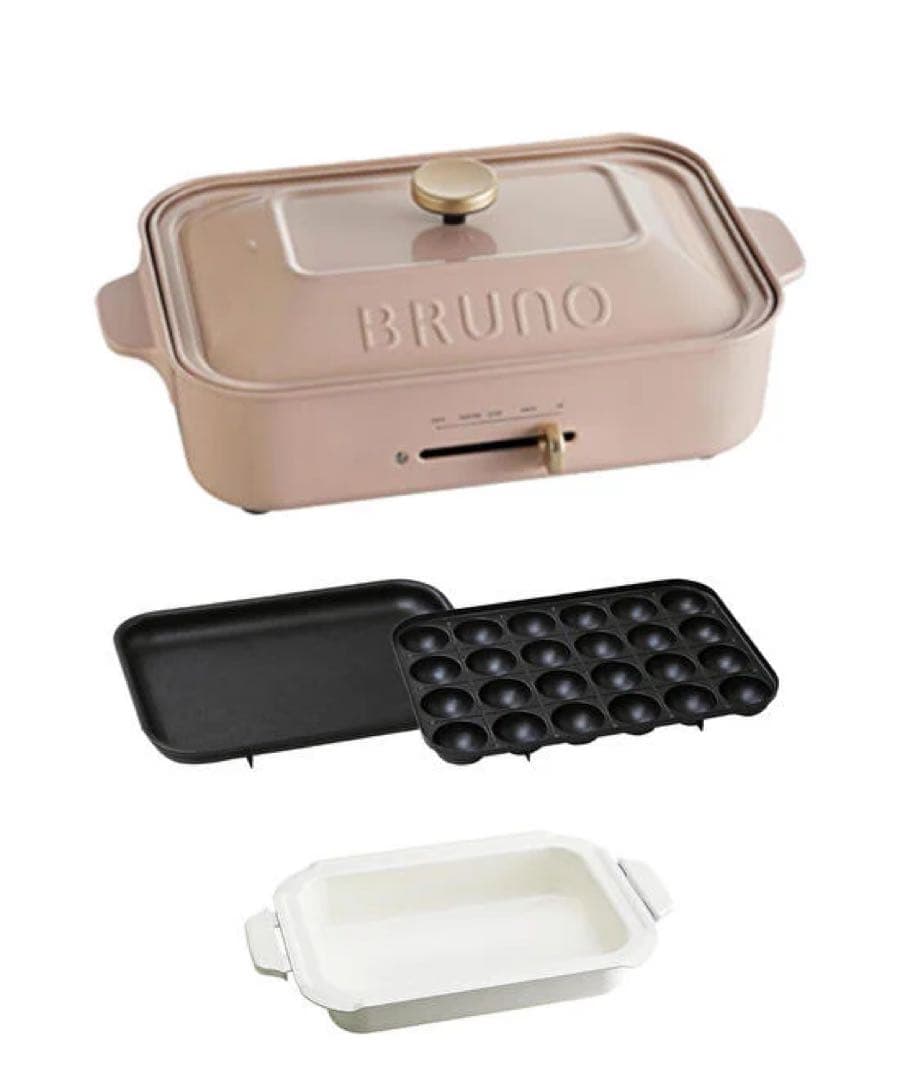 【 BRUNO 】 コンパクトホットプレート ピンク　セラミックコート鍋　美品