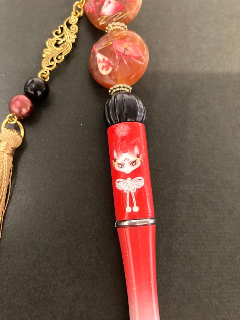 ⌘妖狐⌘化け狐　カスタムボールペン　アクセサリーチャーム和風　中華風　九尾