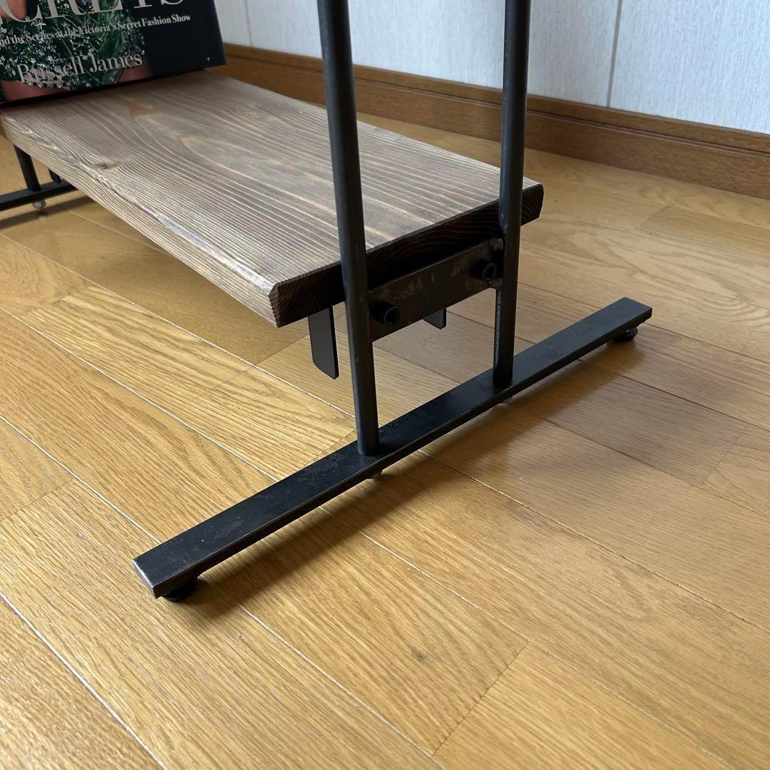 ☆スリム　ハンガーラック　コンパクト　アンティーク風　古材　アイアン家具