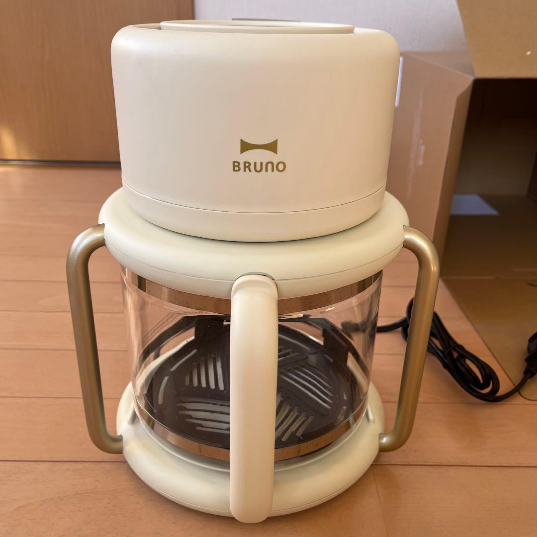 【美品】BRUNO ガラスエアフライヤー アイボリー