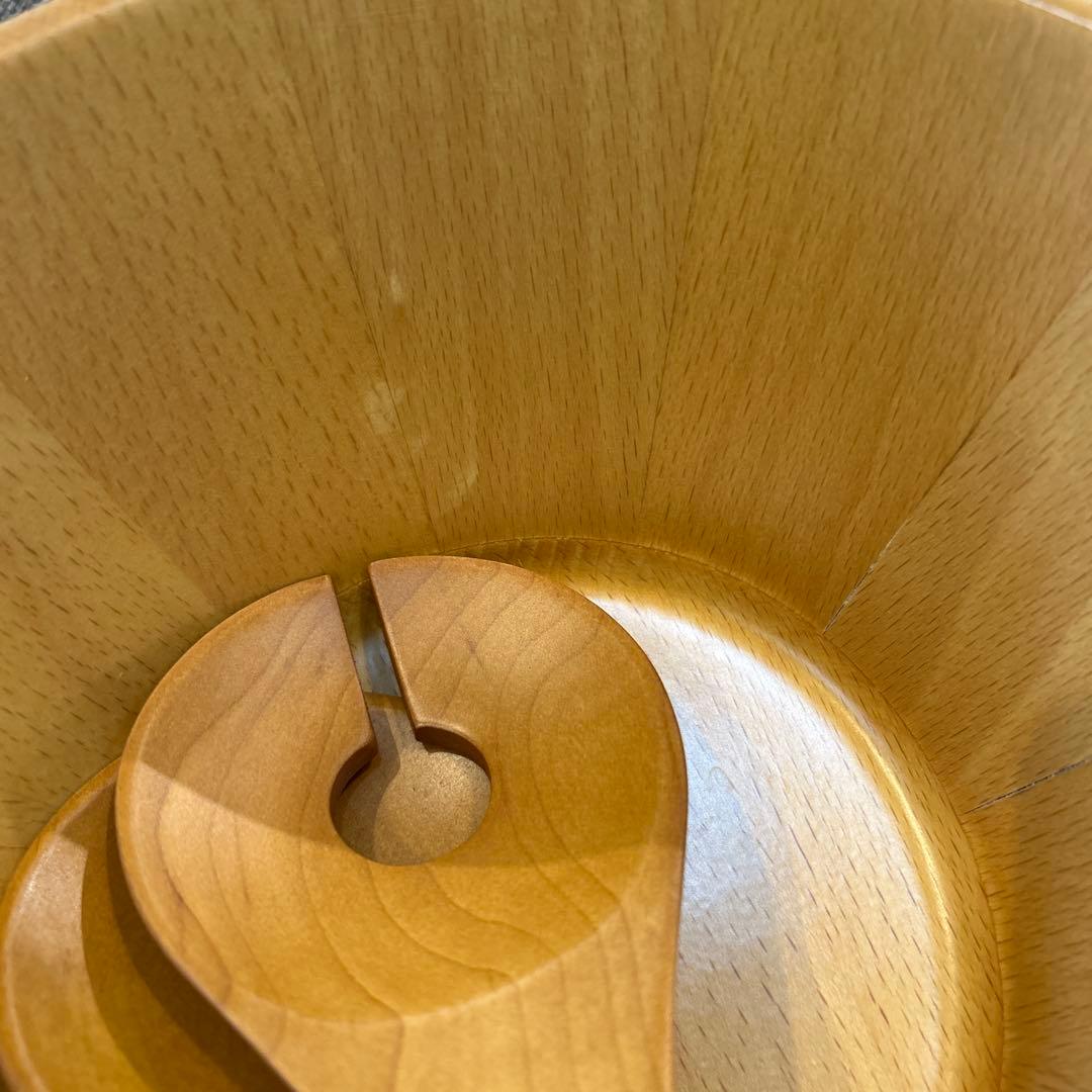 ル・クルーゼ　ウッドサラダボウル21cm トング　セット