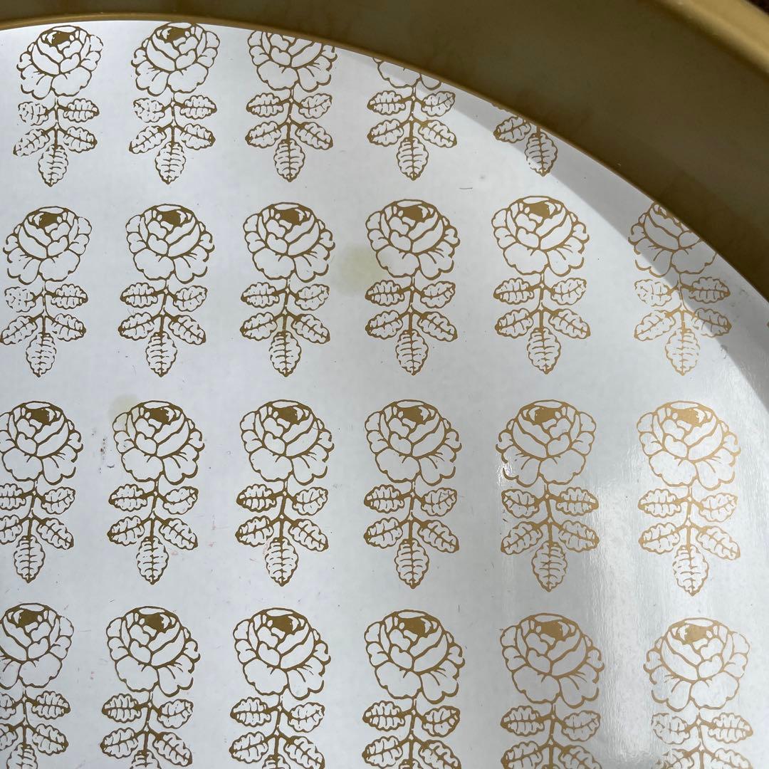 マリメッコ　ヴィヒキルース　ヴィンテージ ゴールド　ラウンド　トレイ　お盆　レア