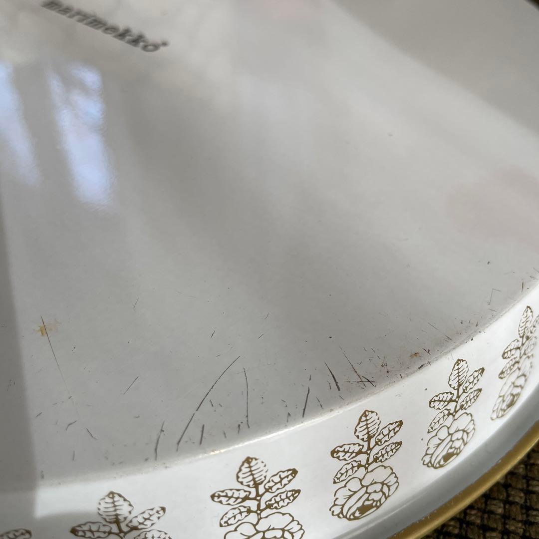 マリメッコ　ヴィヒキルース　ヴィンテージ ゴールド　ラウンド　トレイ　お盆　レア