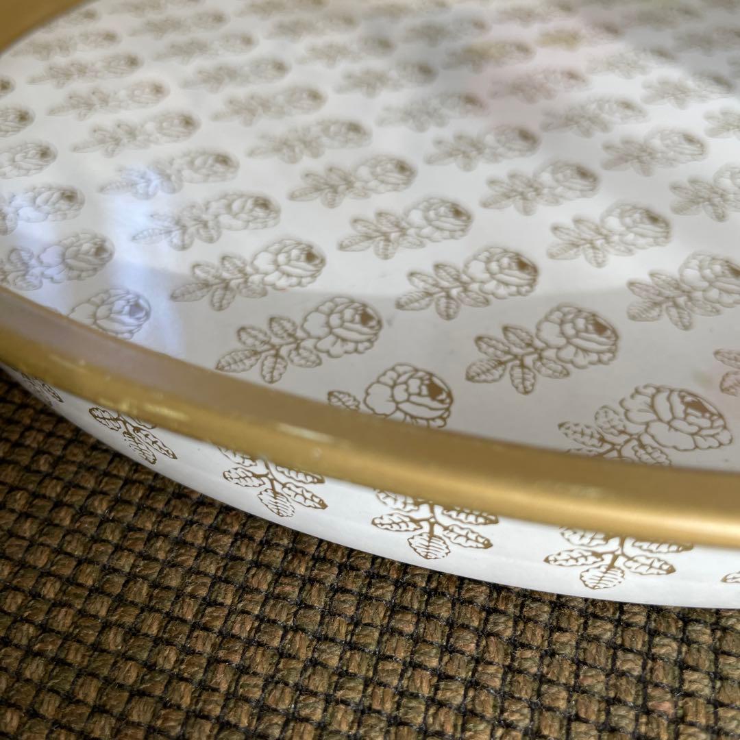 マリメッコ　ヴィヒキルース　ヴィンテージ ゴールド　ラウンド　トレイ　お盆　レア