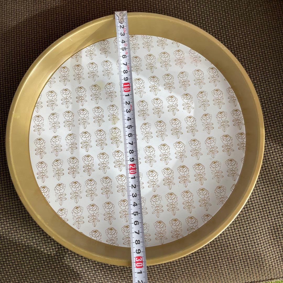 マリメッコ　ヴィヒキルース　ヴィンテージ ゴールド　ラウンド　トレイ　お盆　レア