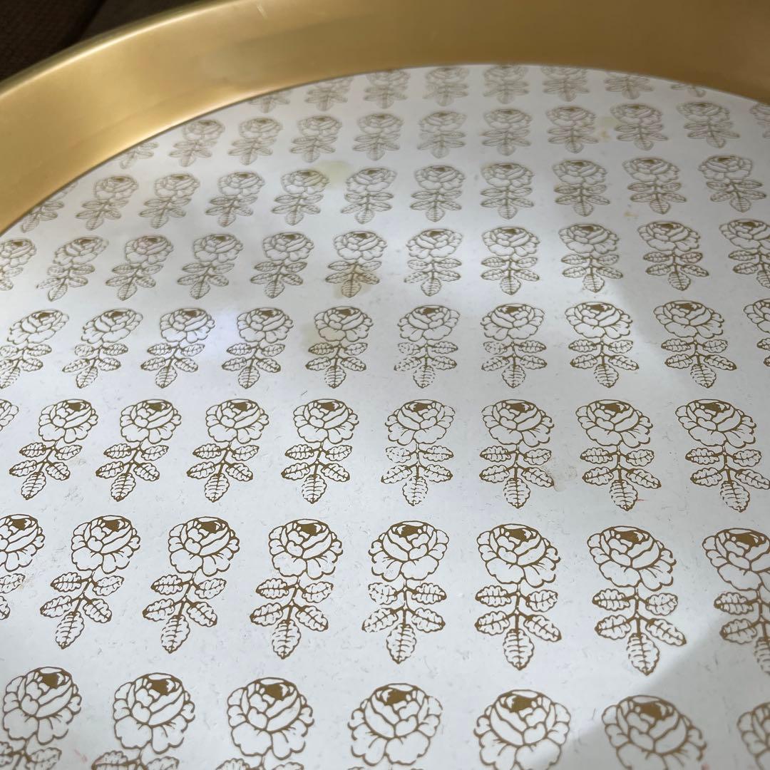 マリメッコ　ヴィヒキルース　ヴィンテージ ゴールド　ラウンド　トレイ　お盆　レア